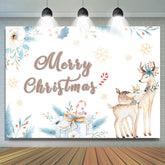 Niedlich Wenig Reh Und Mutter Reh Weihnachten Hintergrund